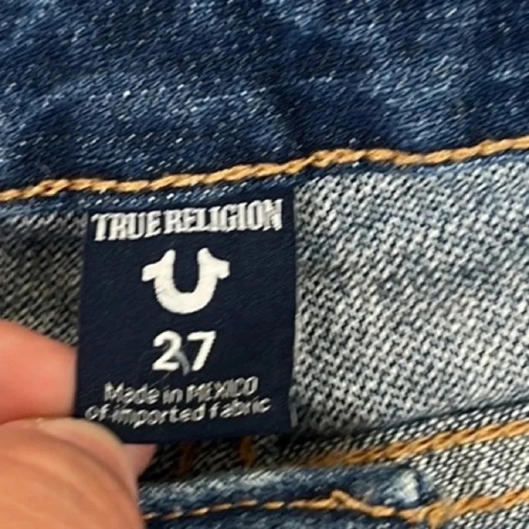 New True Religion Joey Low Rise Flare Flap Pockets Jean Size 27 - Picture 4 of 15